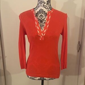 Tory Burch Pink and White Patterned Top